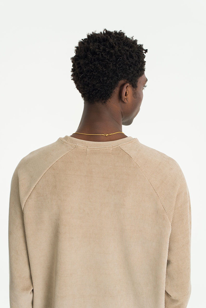 Menswear | Ribbed Raglan Tee, Beige