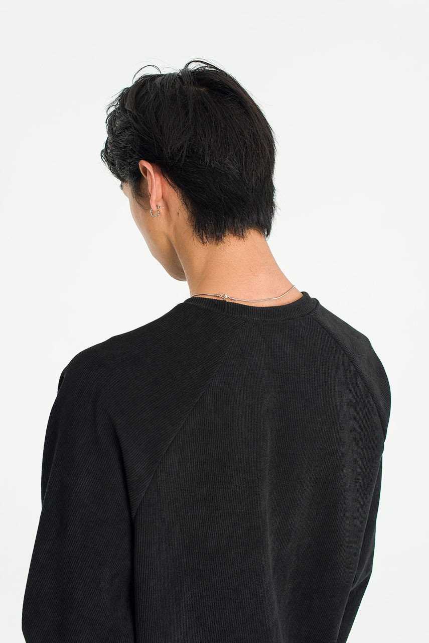 Menswear | Ribbed Raglan Tee, Black