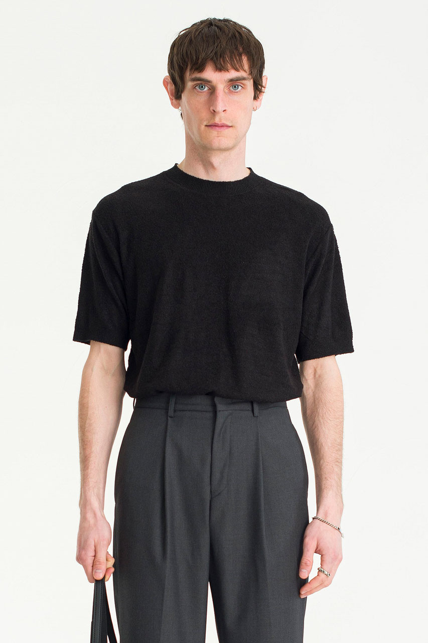 Menswear | Boucle Short-Sleeve Tee, Black