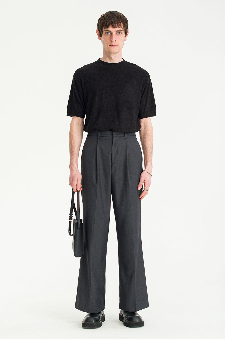 Menswear | Boucle Short-Sleeve Tee, Black