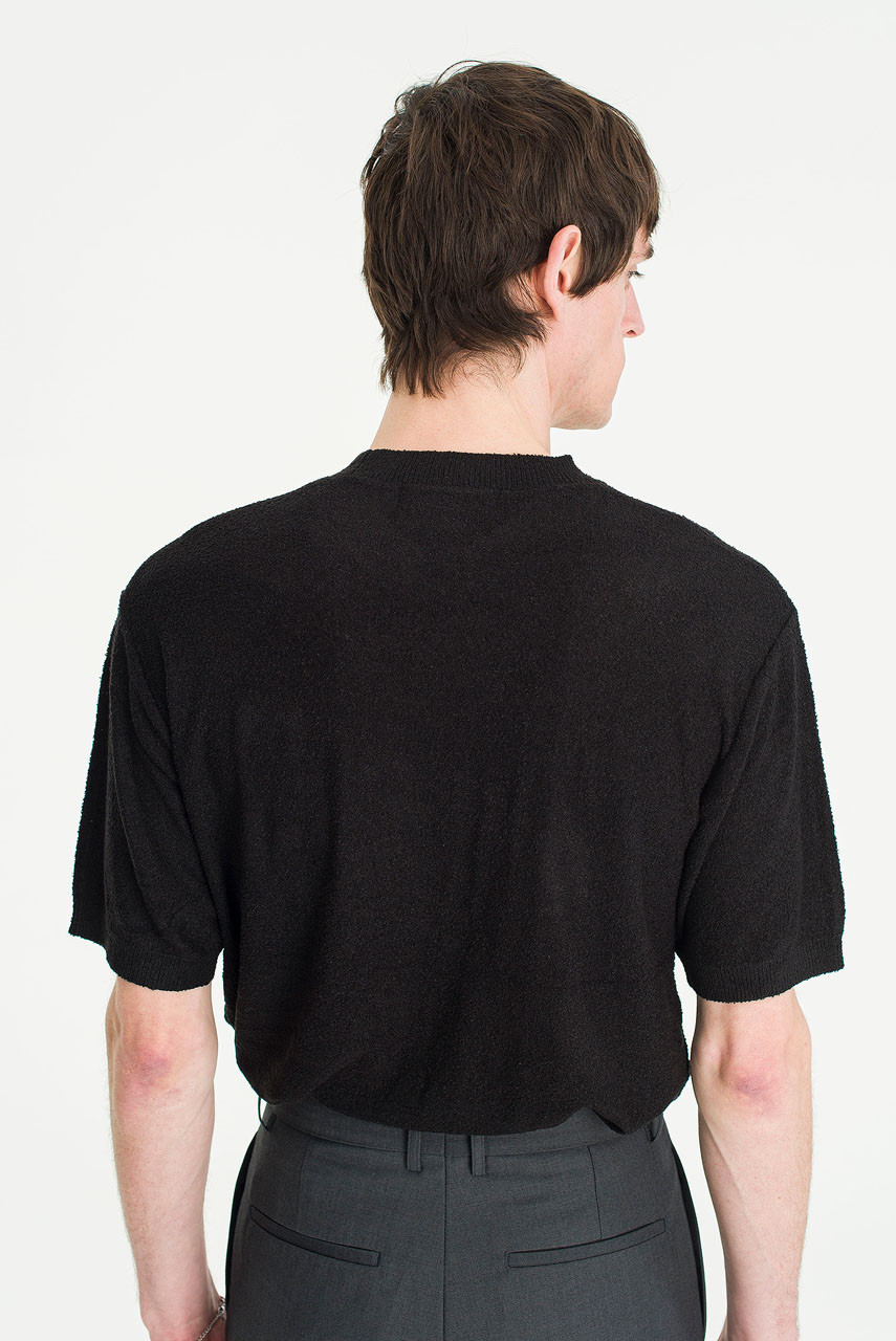 Menswear | Boucle Short-Sleeve Tee, Black