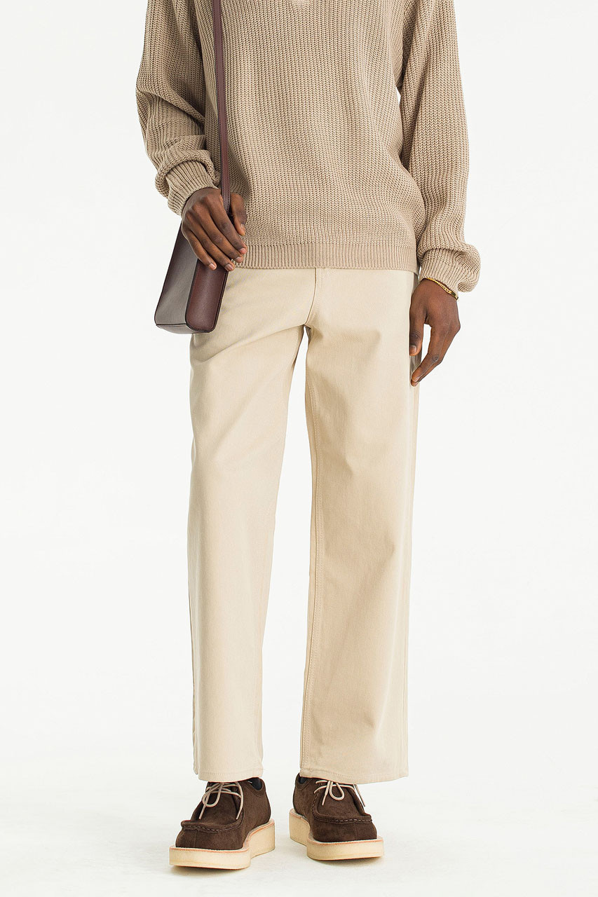 Menswear | Structured Twill Pants, Beige