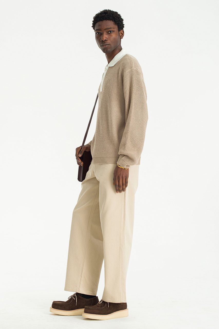 Menswear | Structured Twill Pants, Beige