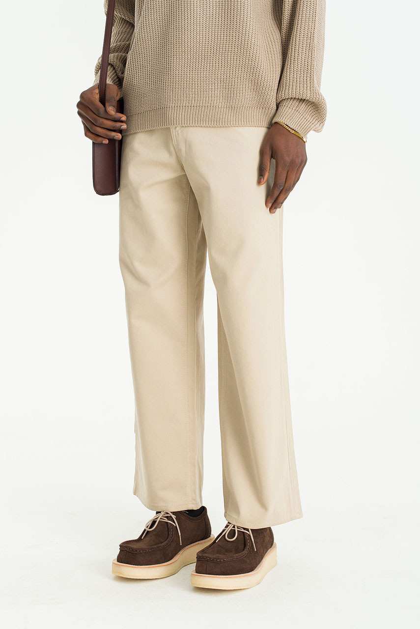 Menswear | Structured Twill Pants, Beige