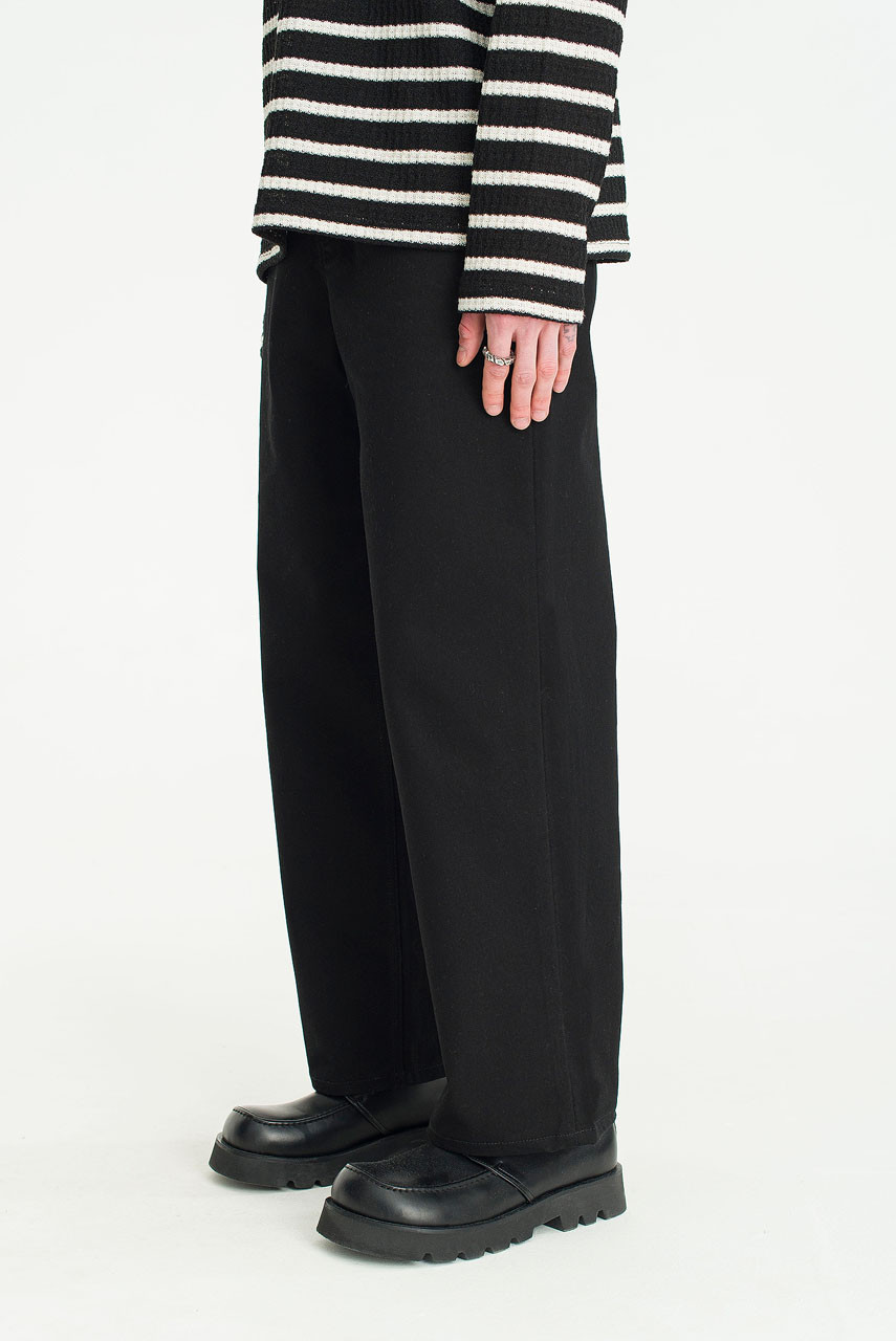 Menswear | Structured Twill Pants, Black