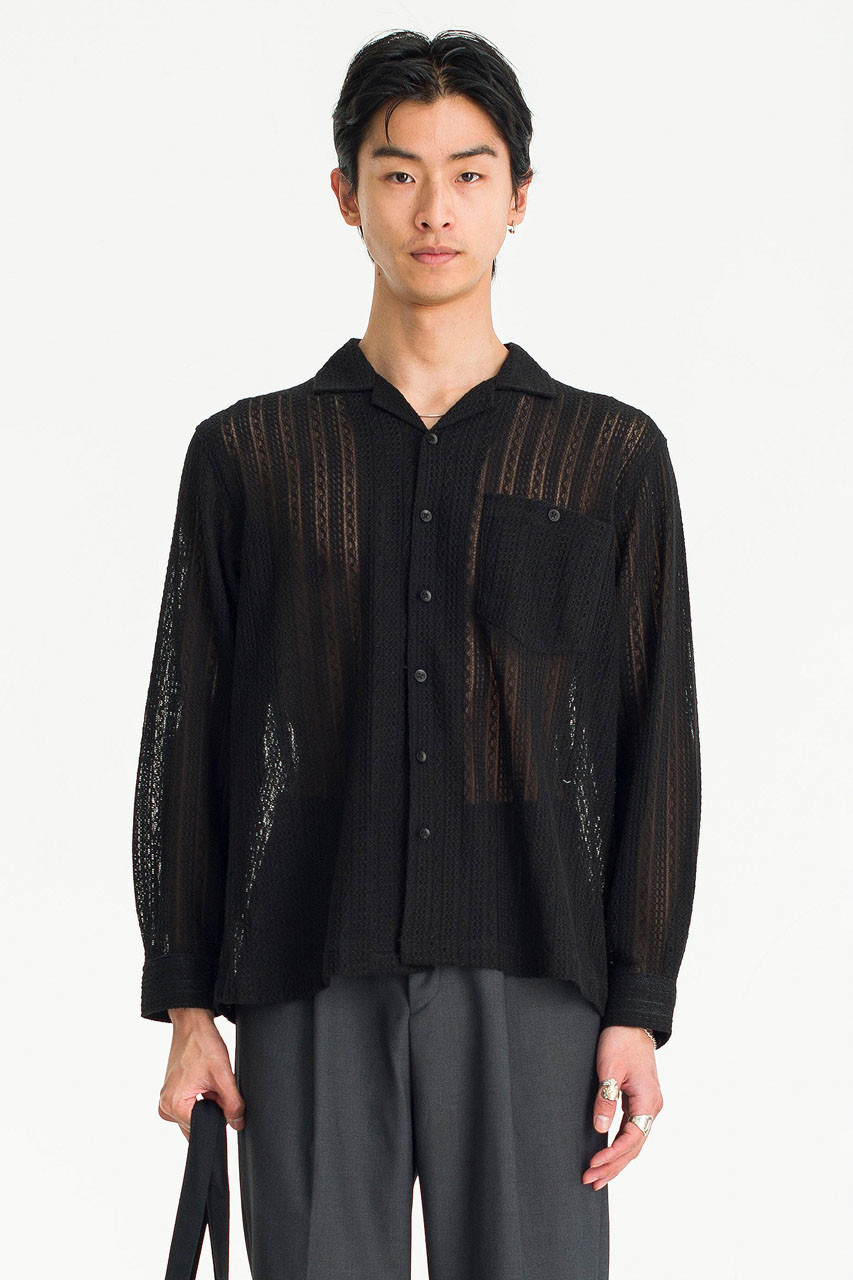 Menswear | Crochet Shirt, Black