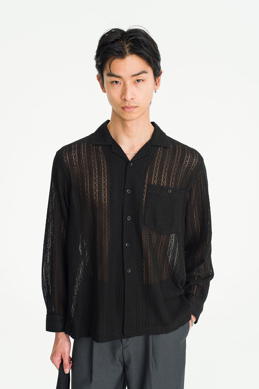 Menswear | Crochet Shirt, Black