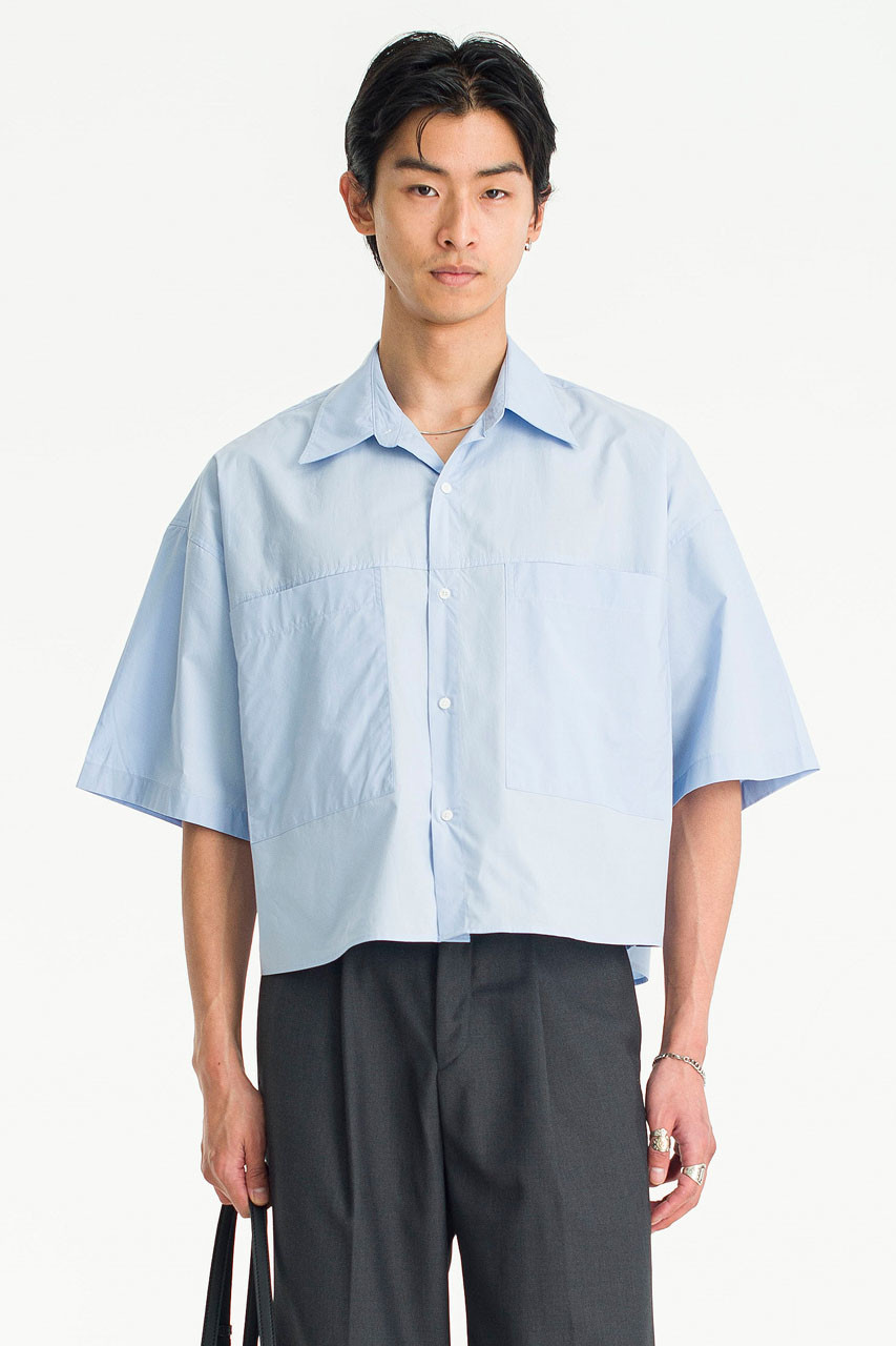 Menswear | Crop Office Shirt, Blue