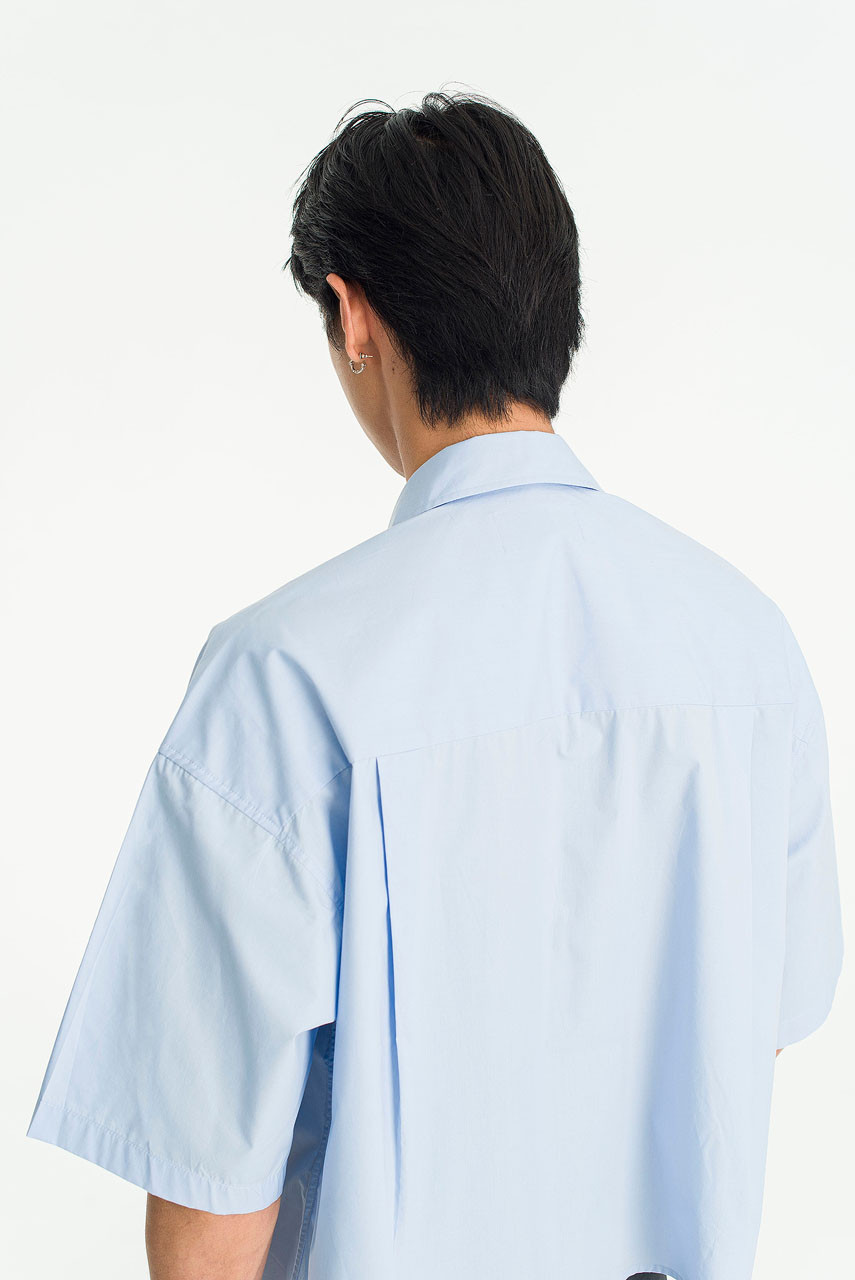 Menswear | Crop Office Shirt, Blue