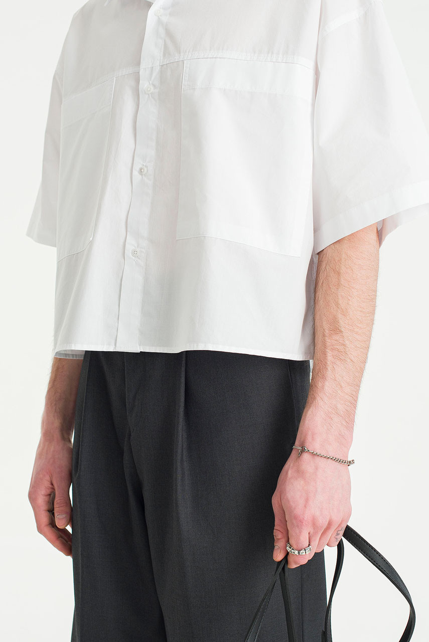 Menswear | Crop Office Shirt, White