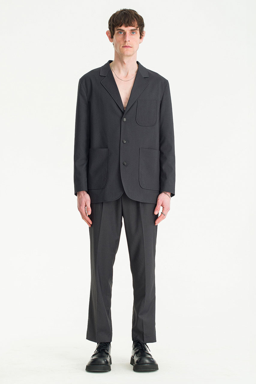 Menswear | Single Breasted Suit Jacket, Charcoal