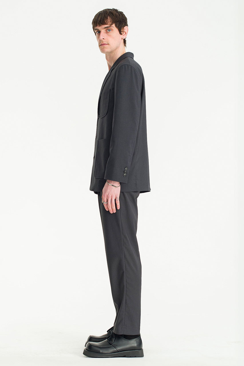 Menswear | Single Breasted Suit Jacket, Charcoal
