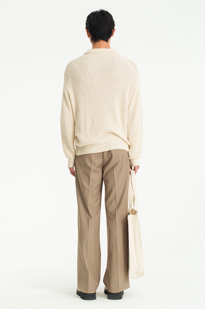 Menswear | Eyelash Polo Knit, Ivory