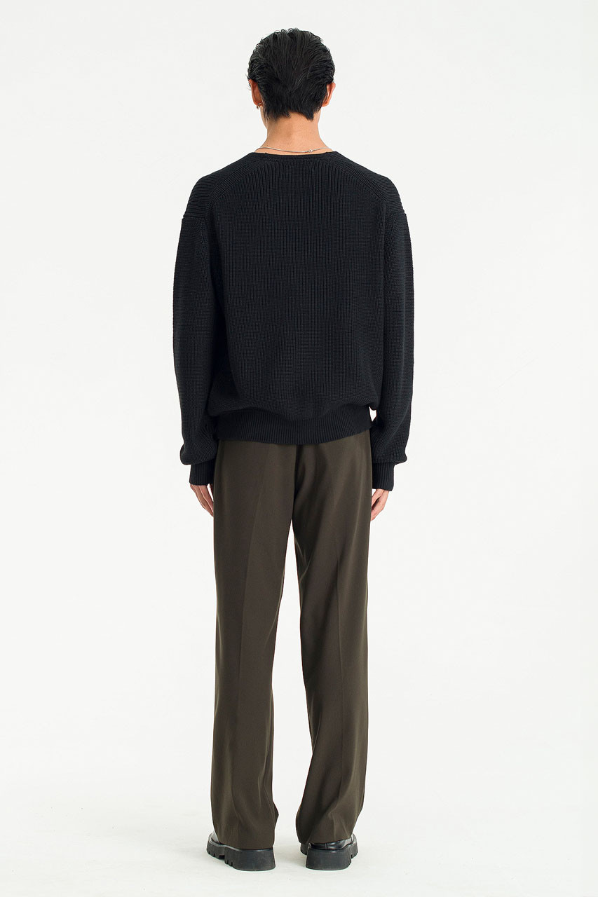 Menswear | V-Neck Rib-Knit, Black