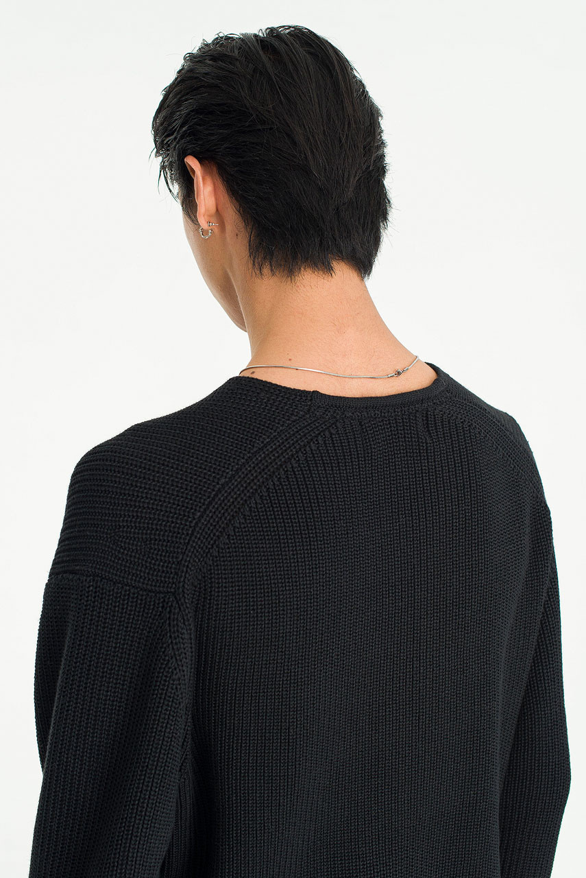 Menswear | V-Neck Rib-Knit, Black