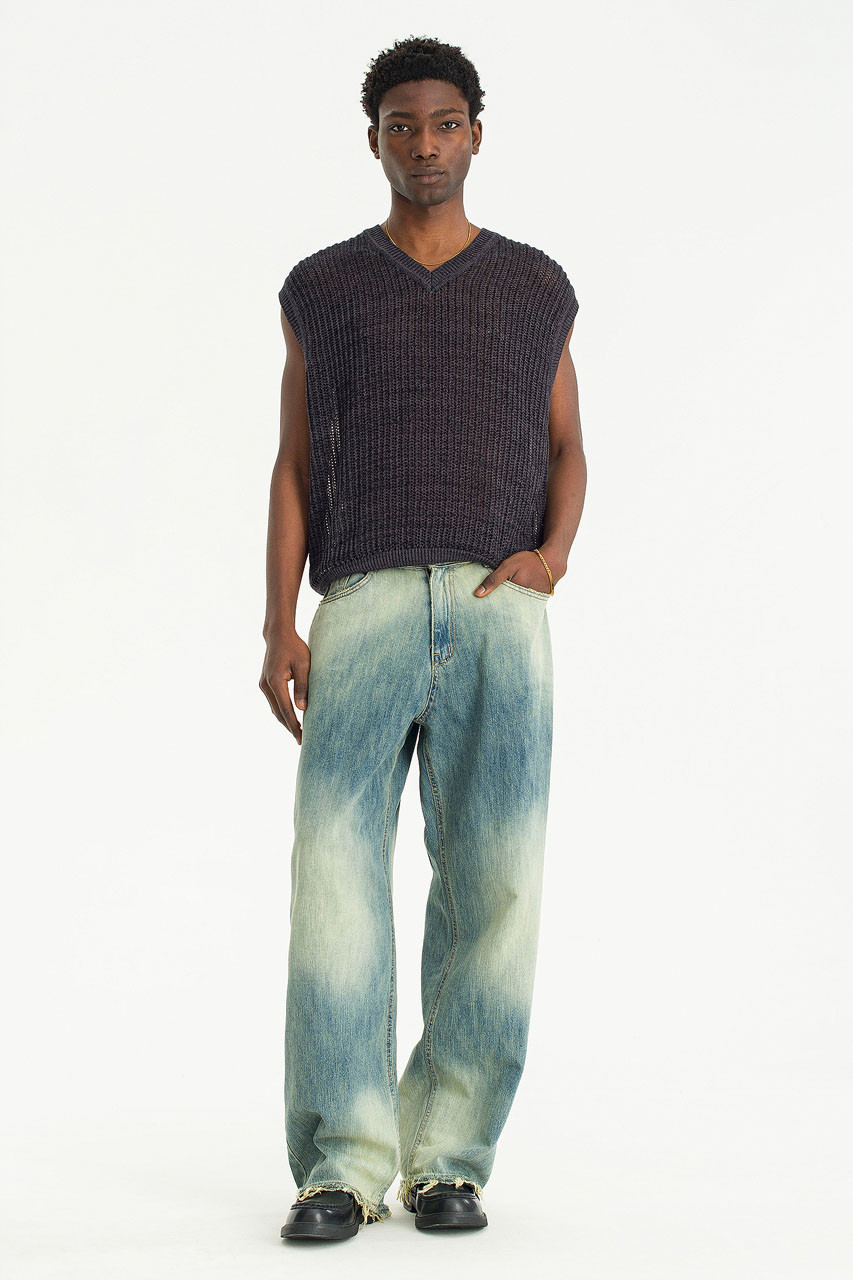 Menswear | Loose Knit Vest, Charcoal