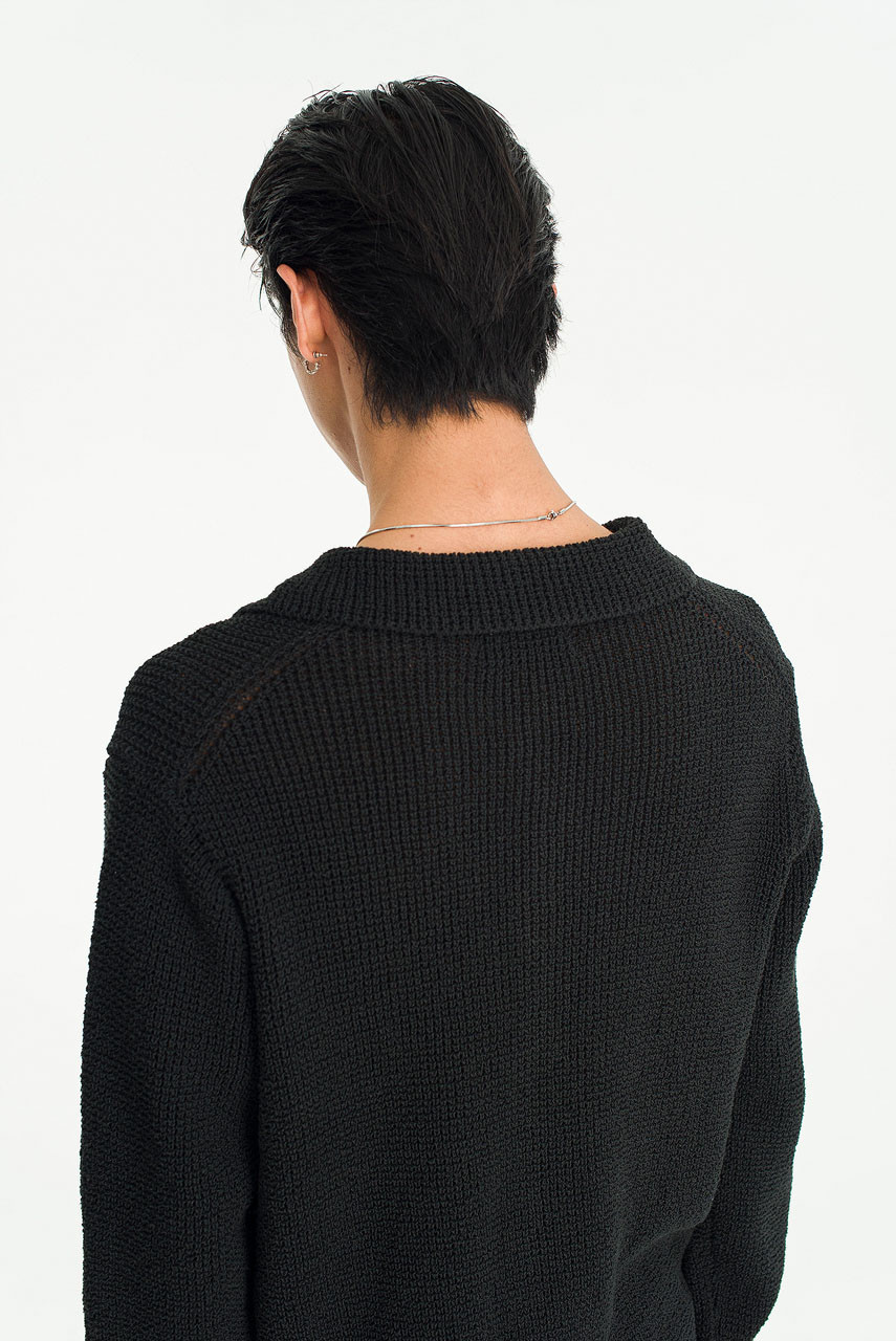 Menswear | Collared Cardigan, Black