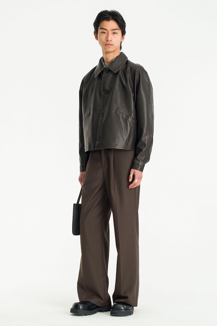 Menswear | Cropped Pleather Blouson, Black