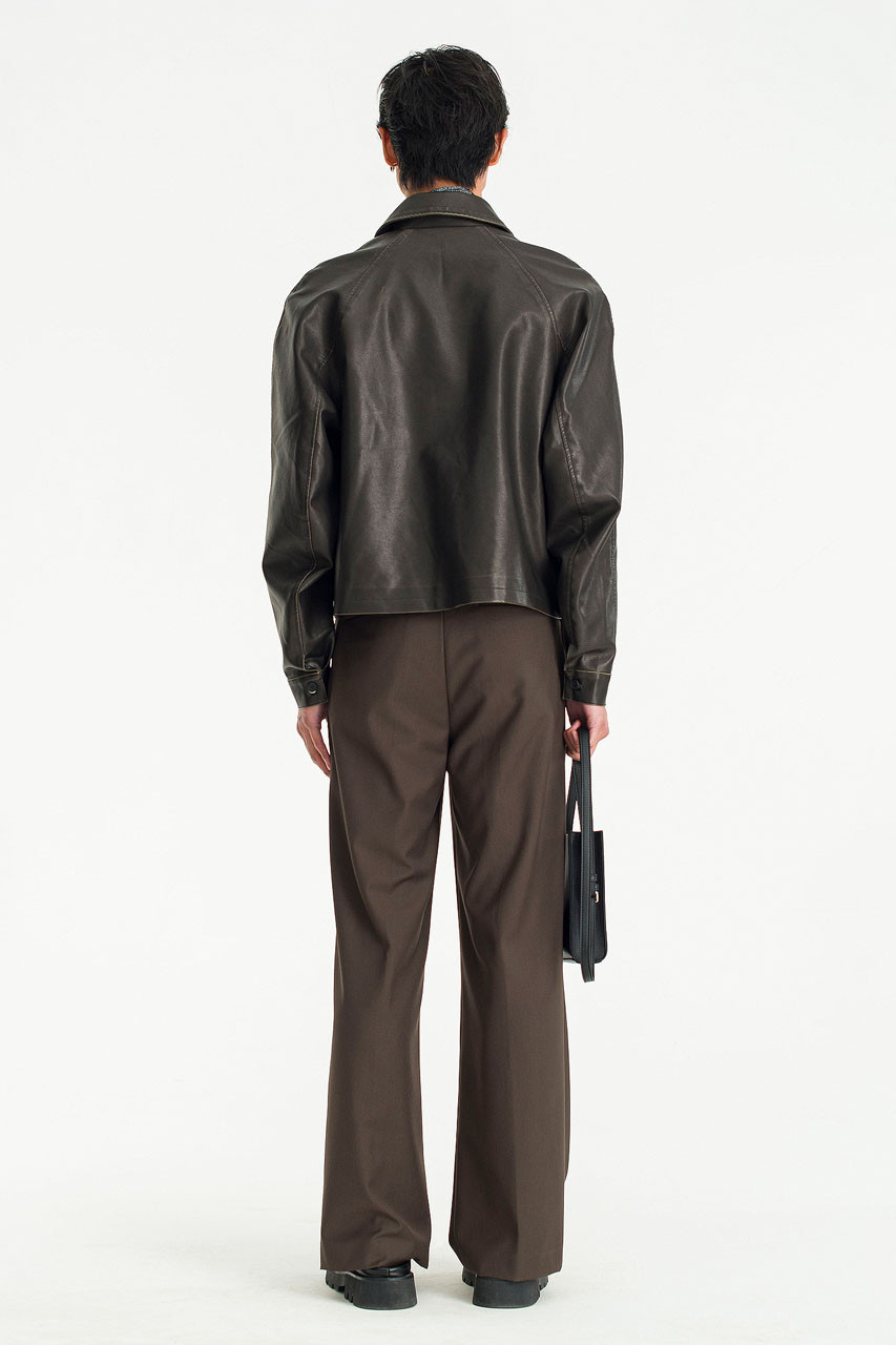 Menswear | Cropped Pleather Blouson, Black