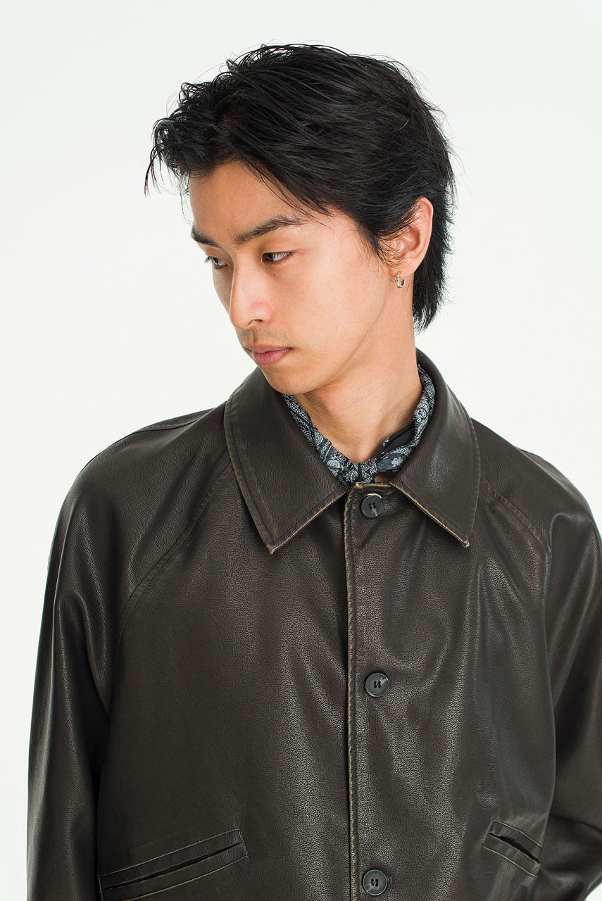 Menswear | Cropped Pleather Blouson, Black