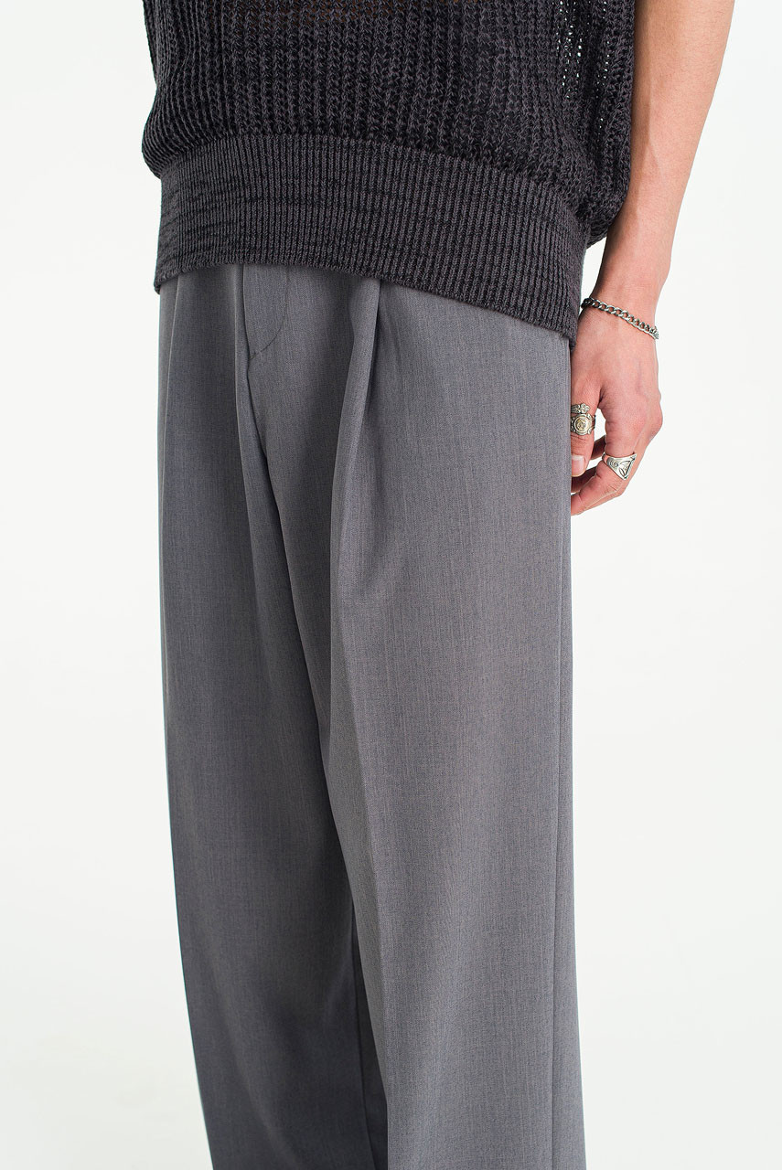 Menswear | Wide-Cut Suit Pants, Charcoal
