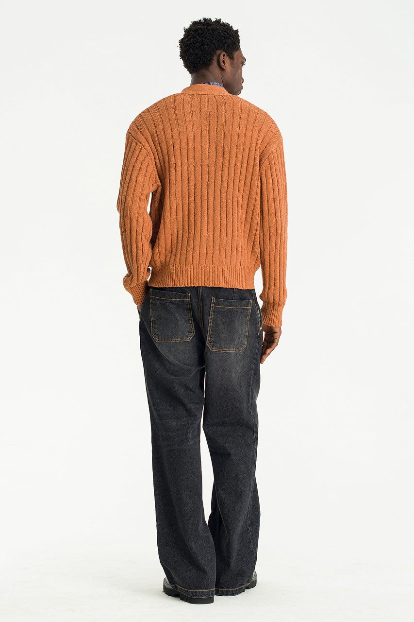 Menswear | Cropped Cardigan, Rust