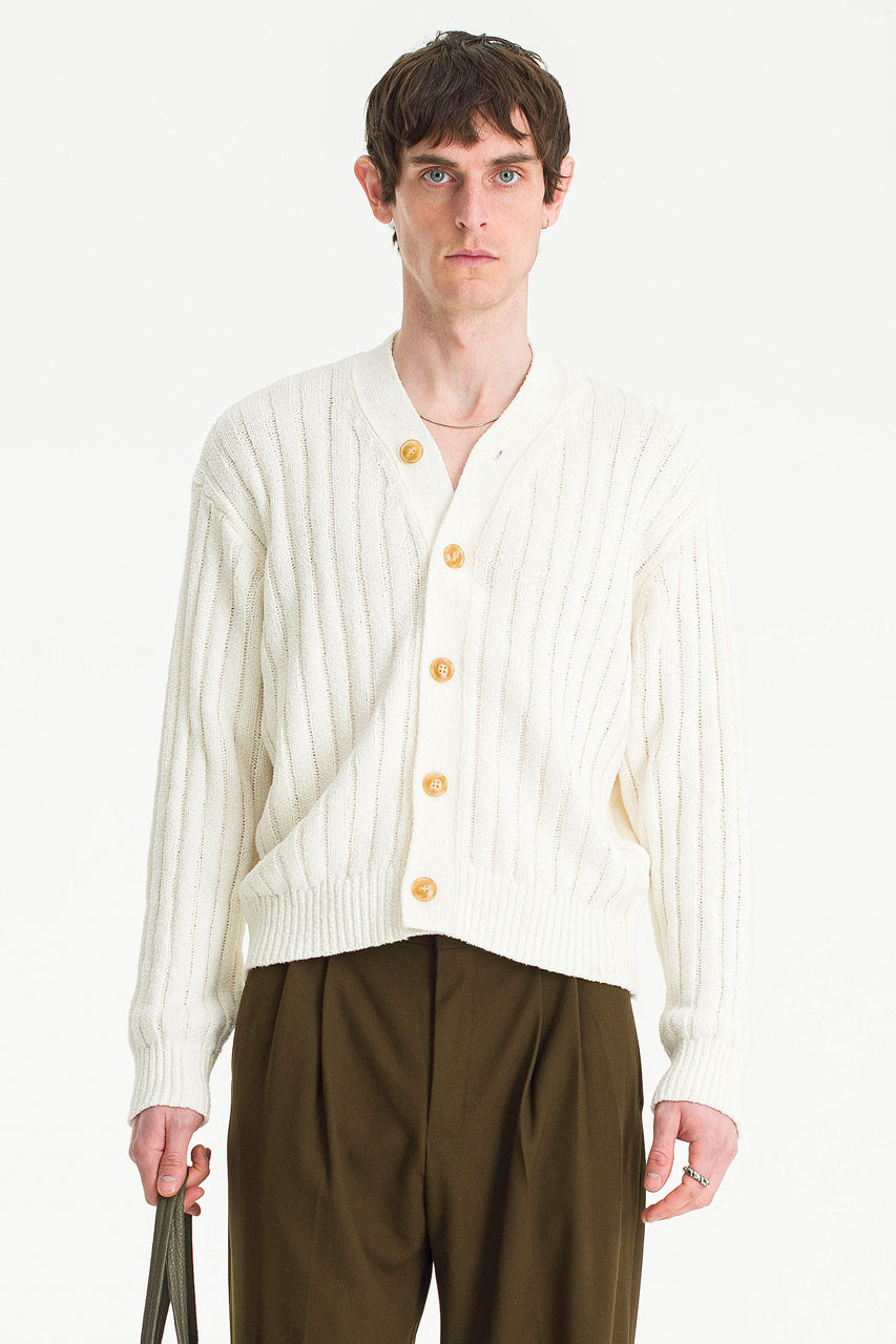 Menswear | Cropped Cardigan, Ivory