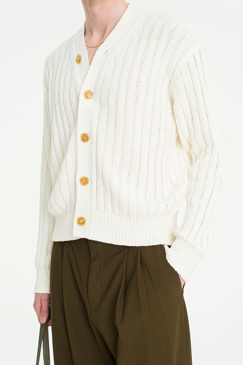 Menswear | Cropped Cardigan, Ivory