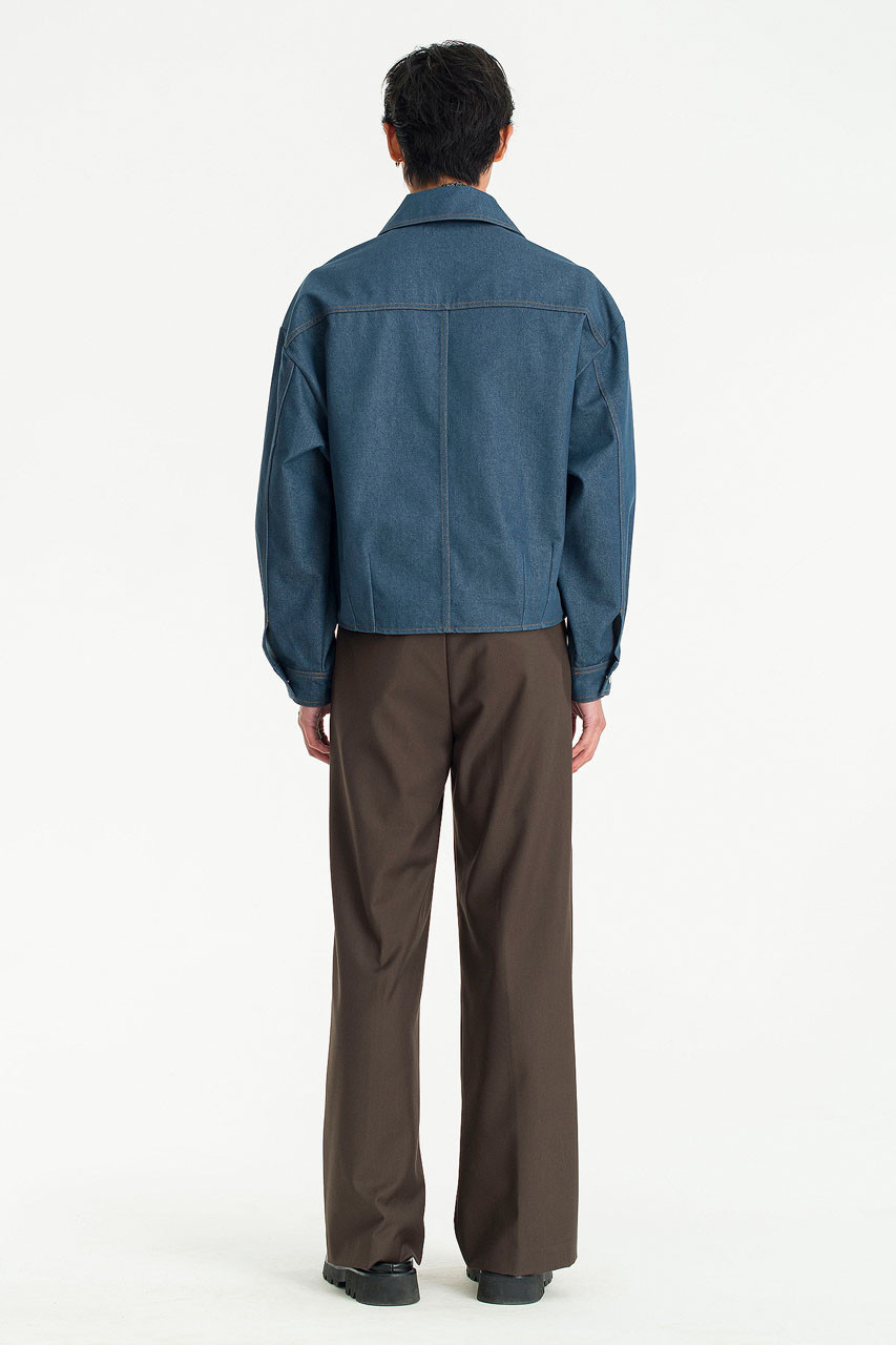 Menswear | Crop Denim Blouson, Light Blue