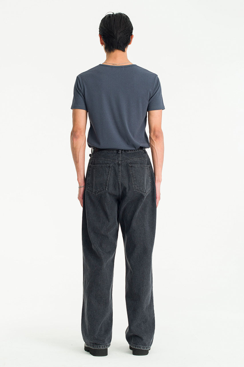 Menswear | Fitted Rib Tee, Charcoal