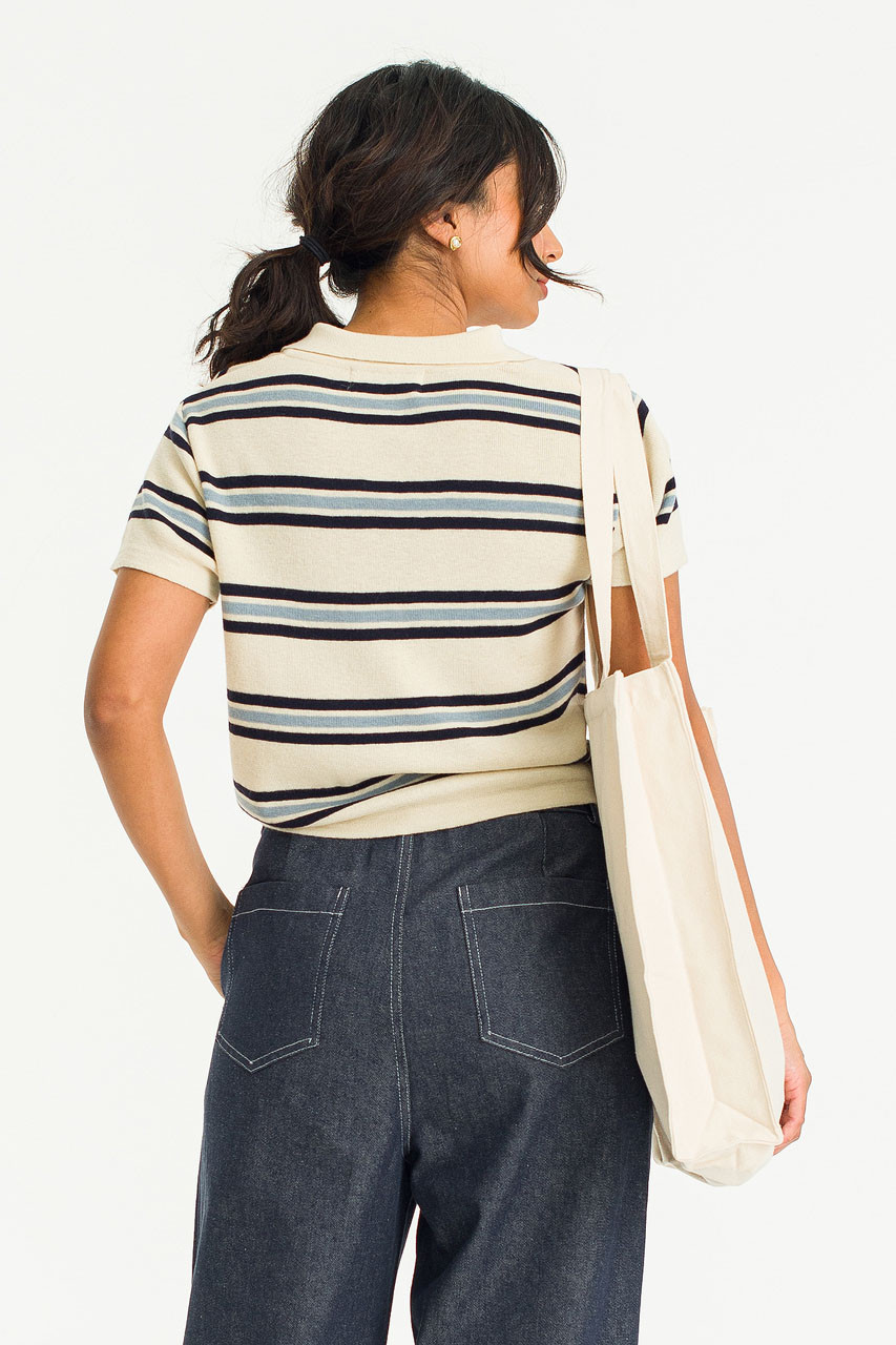 Anna Stripe Crop Jumper, Blue