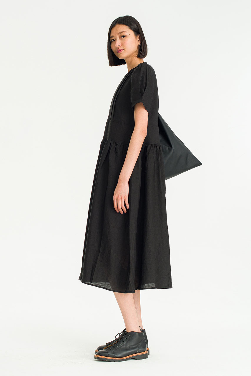 Basil Linen Dress, Black