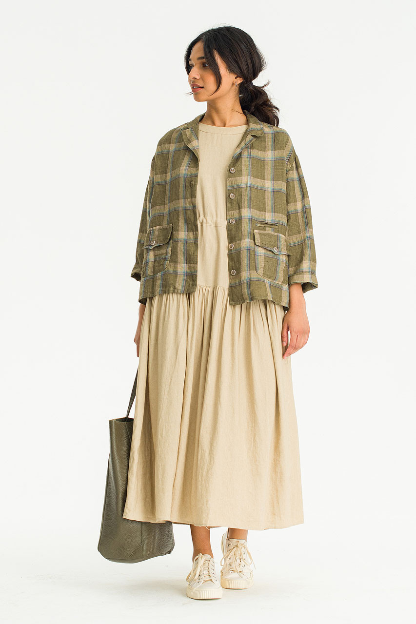 Adele Check Jacket, Khaki