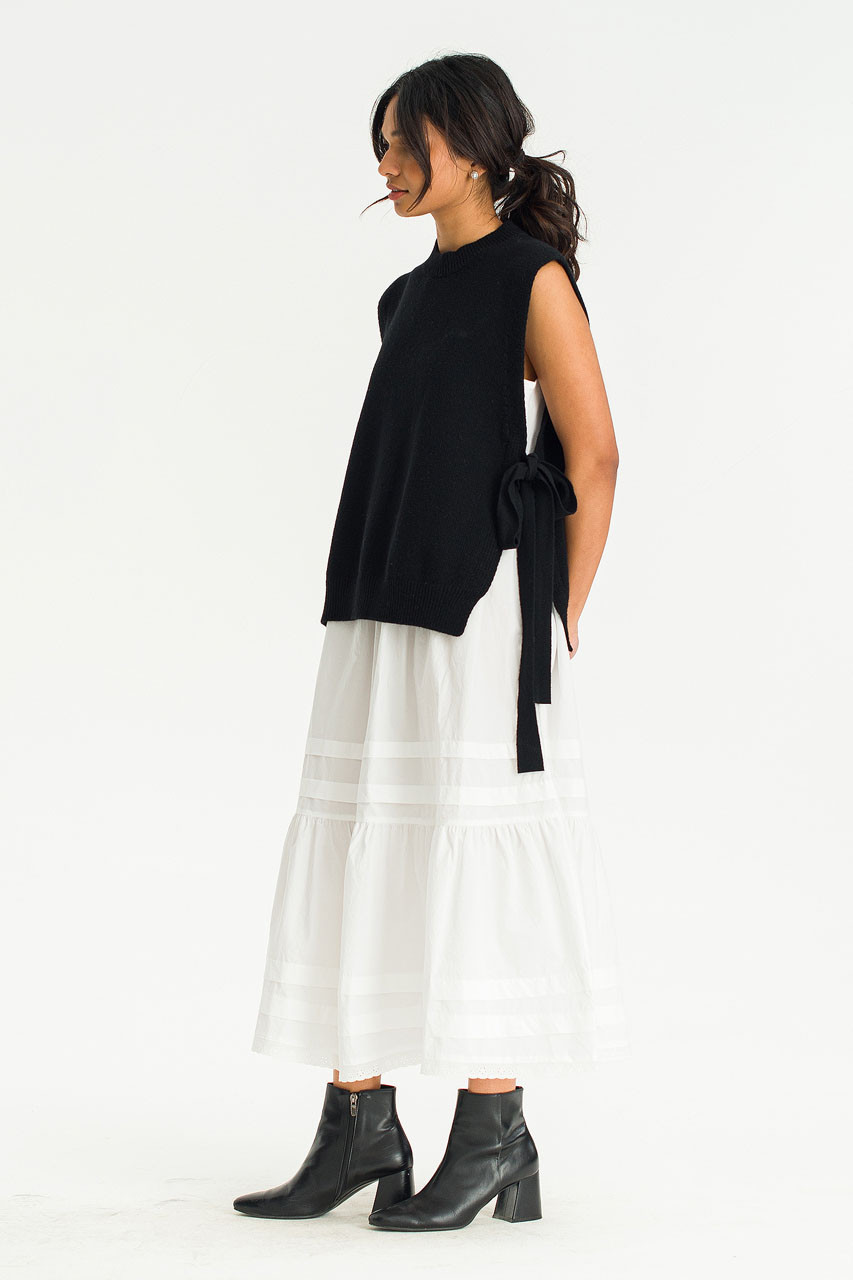 Side Ribbon Vest, Black