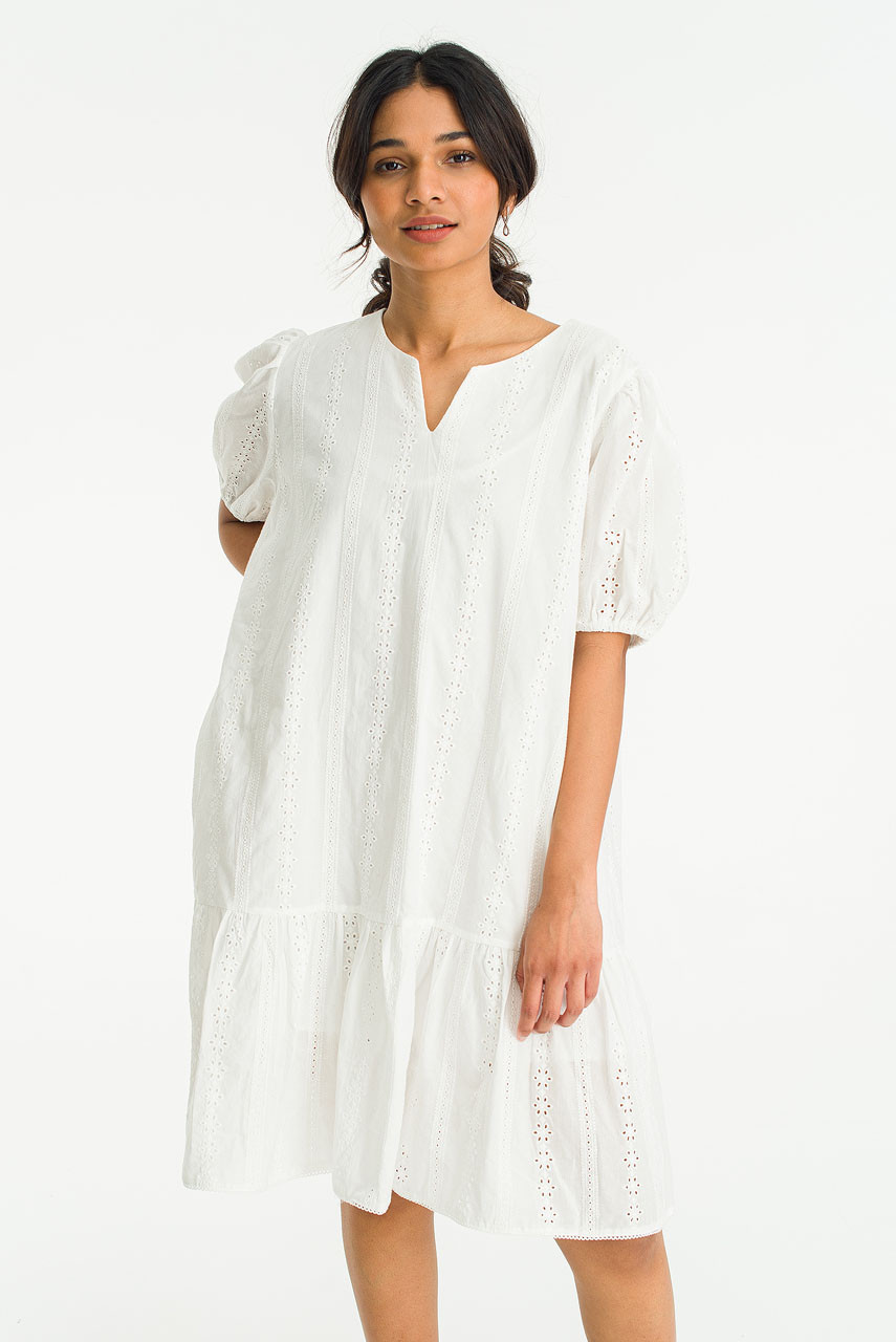 Anna Cotton Lace Dress, Ivory