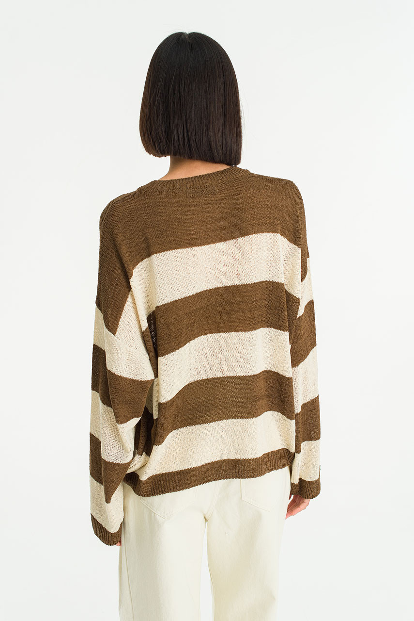 Claire Stripe Jumper, Brown