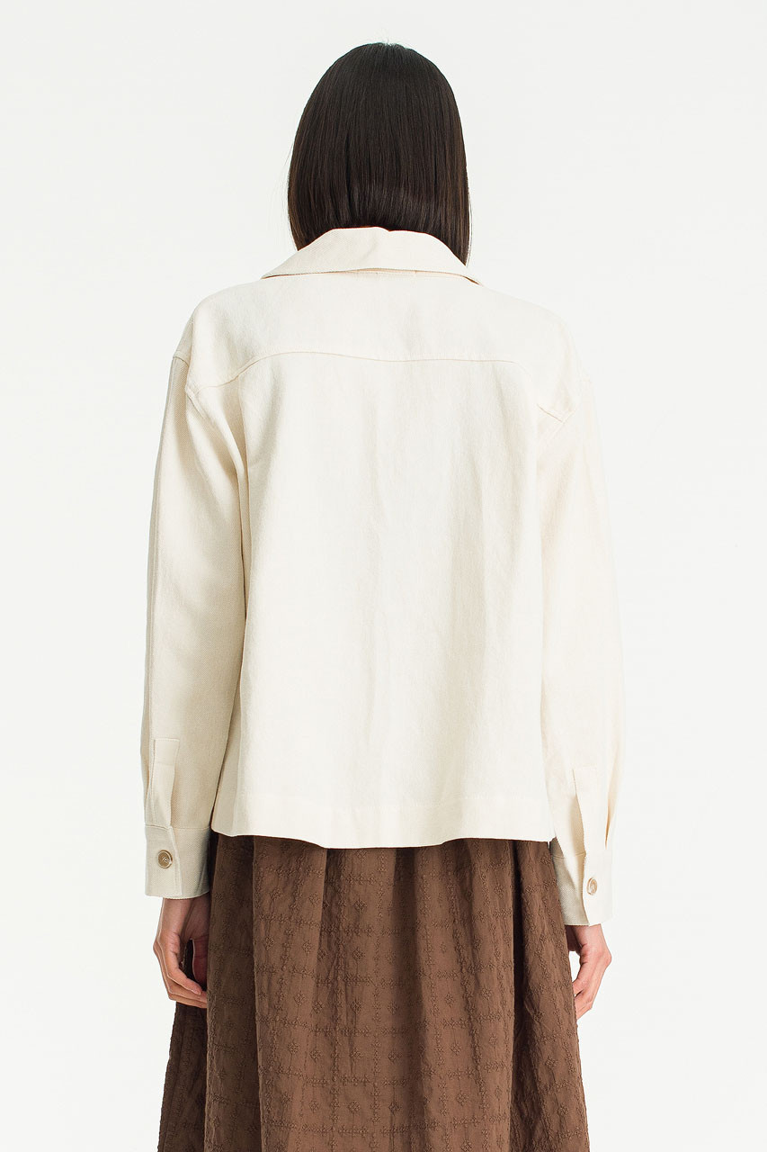 Manon Twill Shirt Jacket, Beige