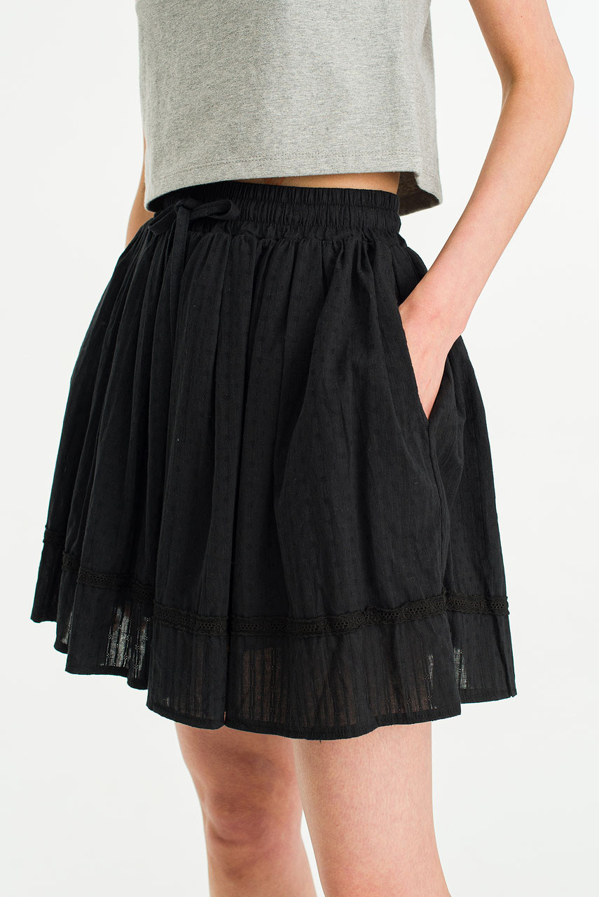 Yuka Lace Skirt, Black