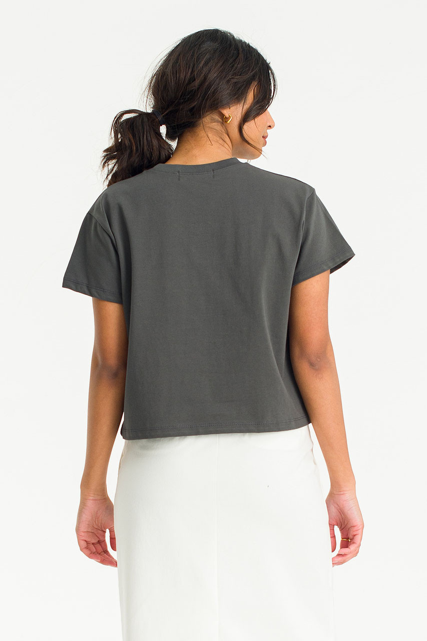 Anais Crop Tee, Charcoal