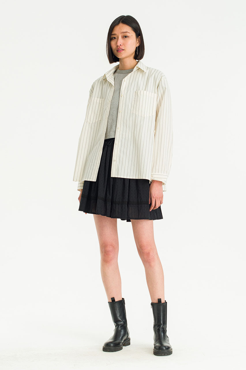Claire Stripe Two Way Shirt, Ivory