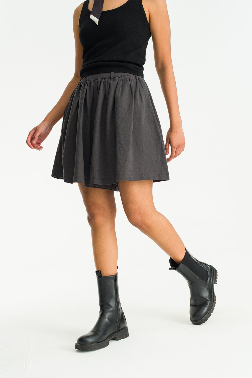 Moa Linen Skort, Charcoal