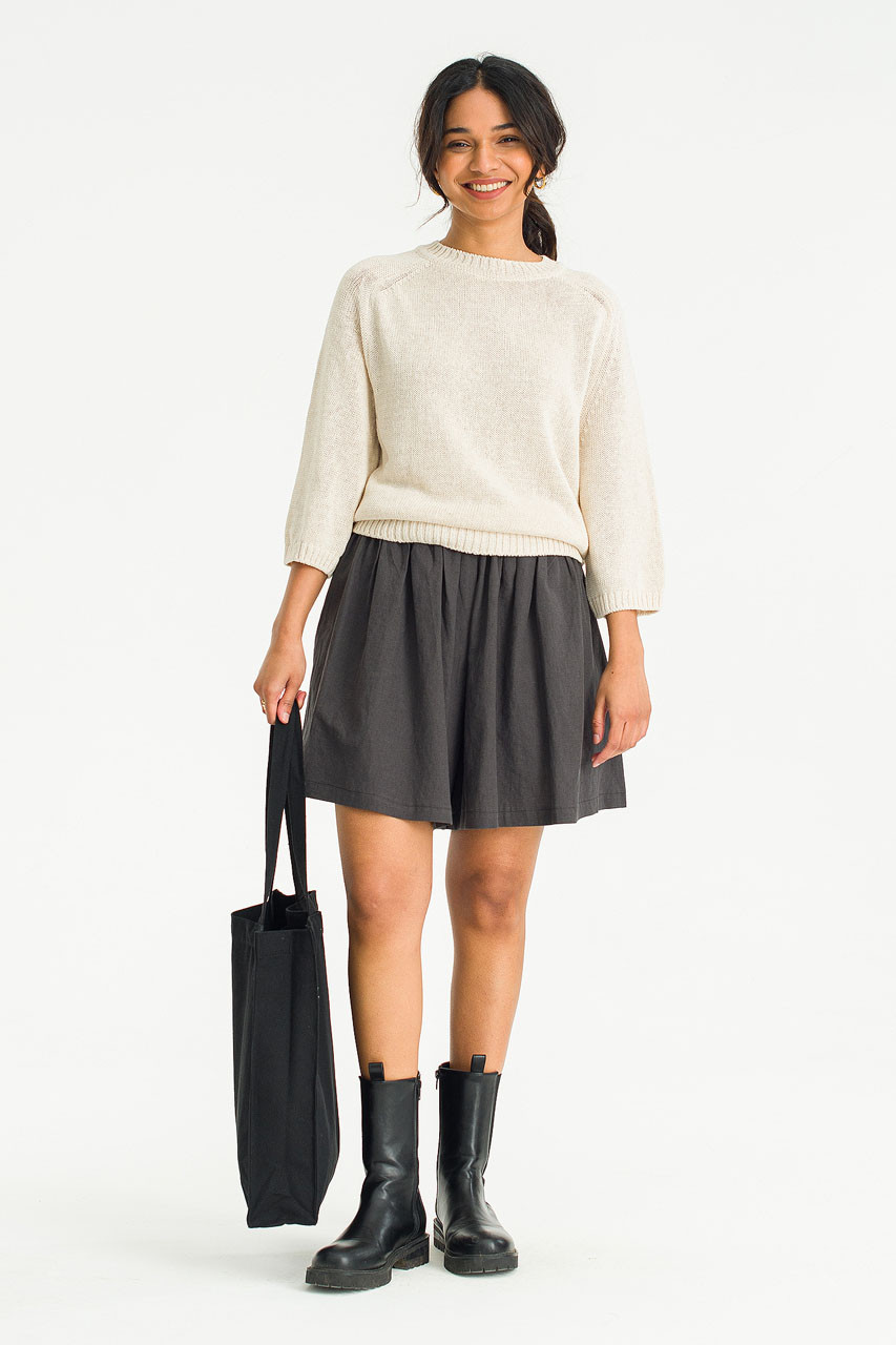 Moa Linen Skort, Charcoal