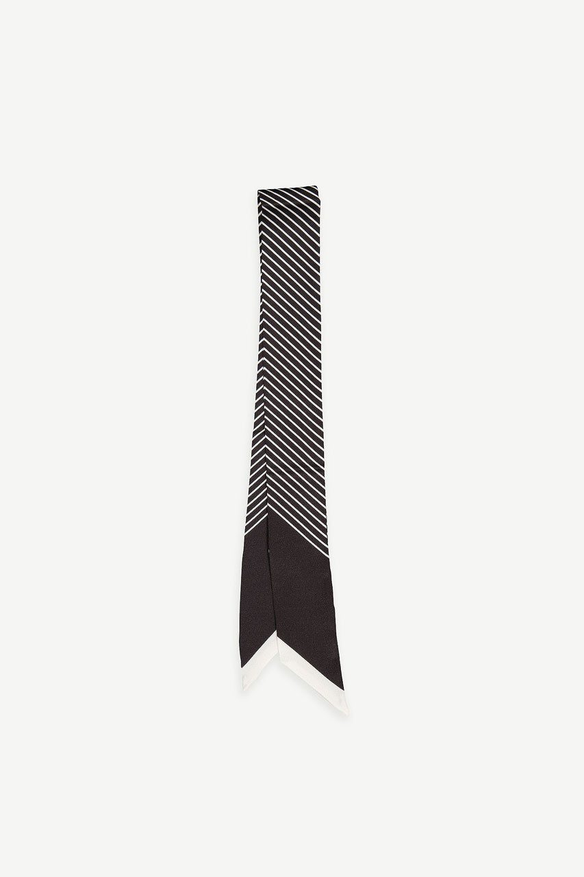 Jemma Mini Twill Scarf, Black