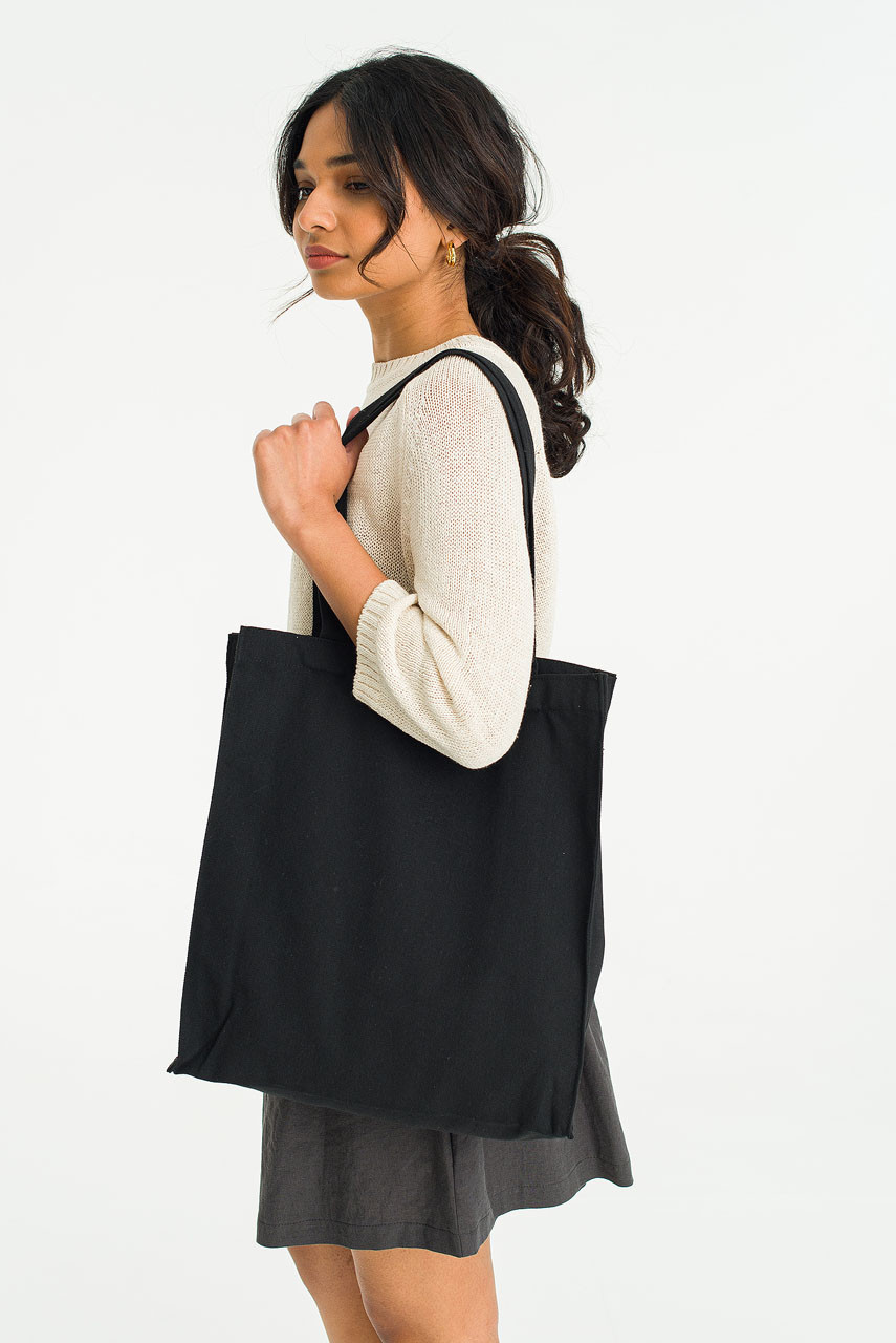 Heavyweight Cotton Square Bag, Black