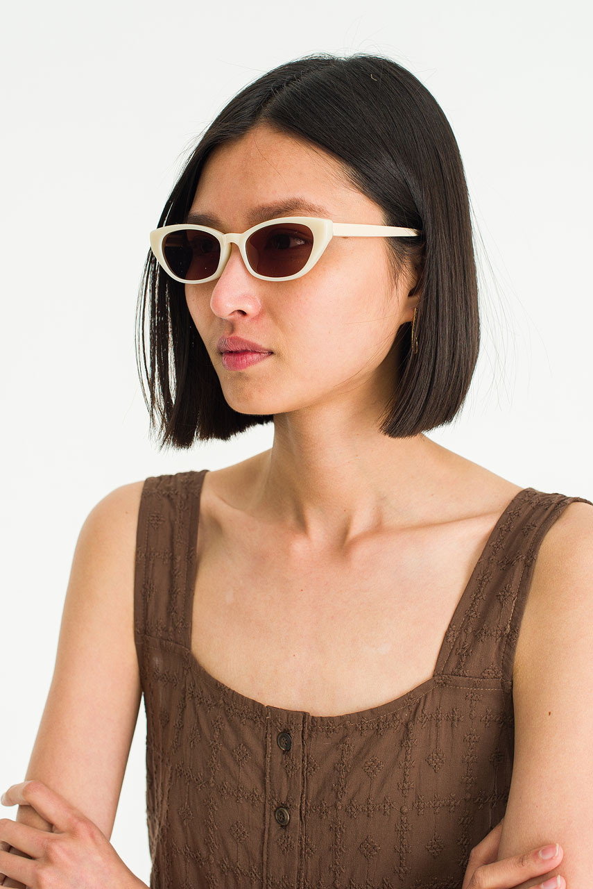 Kate Slim Sunglasses, Beige