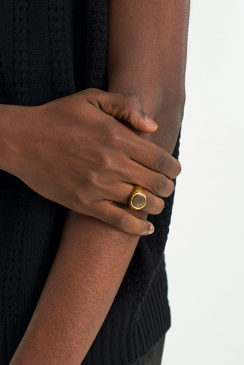 Menswear | Vintage-Style Signet Ring, Gold Colour Plated