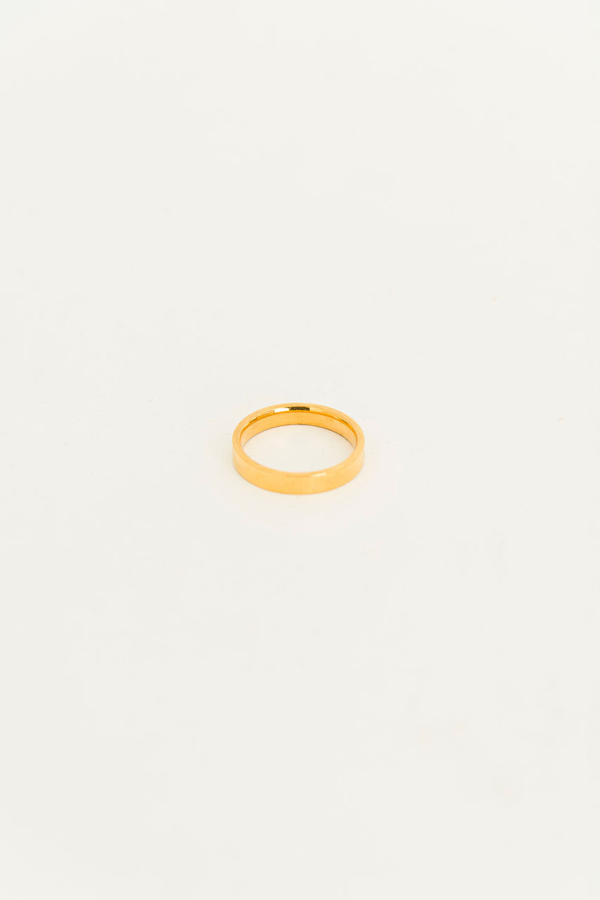 Menswear | Flat Ring, Gold Colour Plated