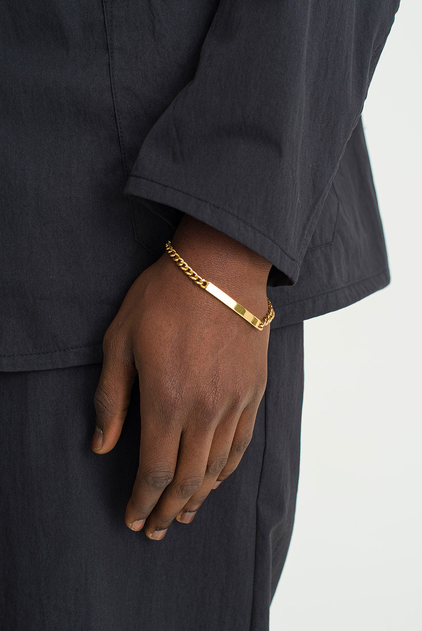 Menswear | Id Bar Bracelet, Gold Colour Plated