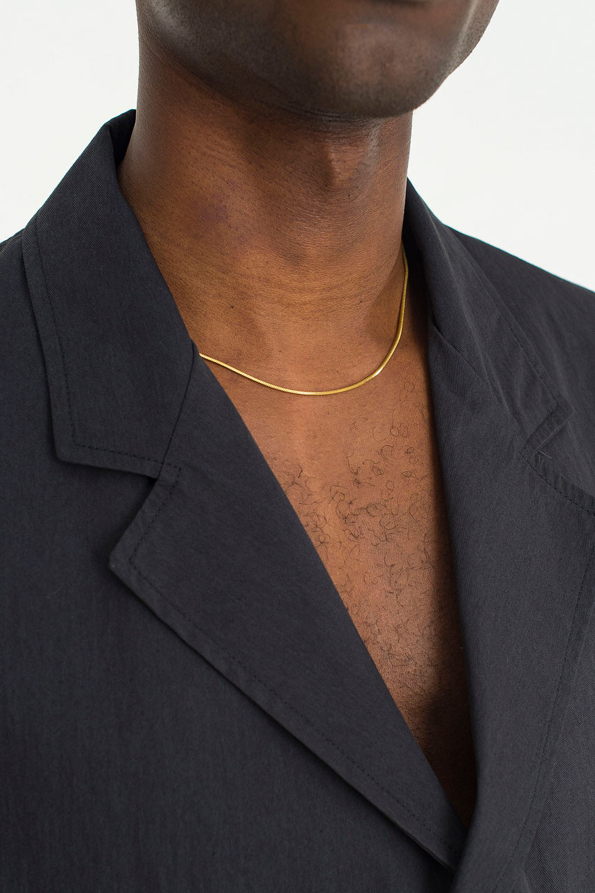 Menswear | Serpentine Chain Necklace, Gold Colour Plated