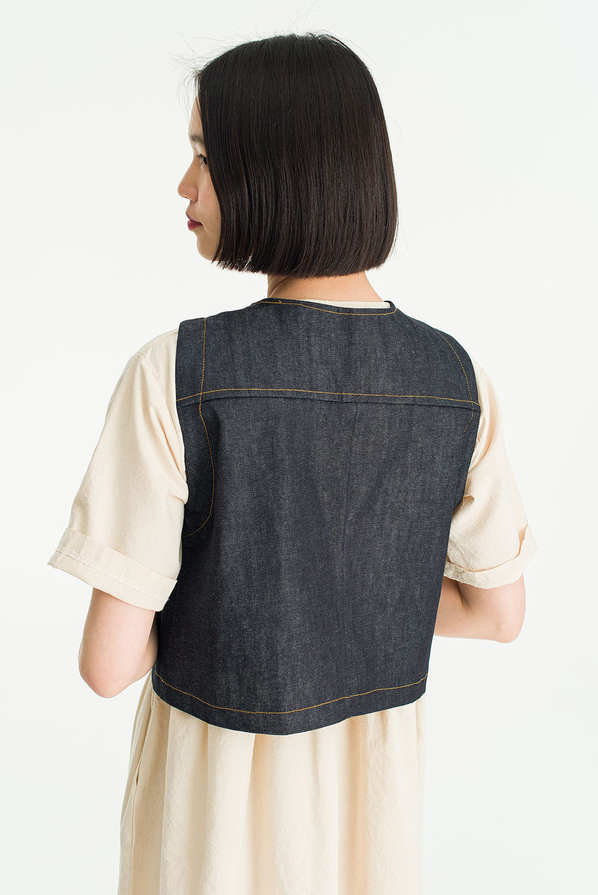 Masuyo Denim Vest, Indigo